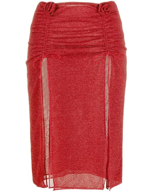 Oseree Red Lumiere Rose Skirt Clothing