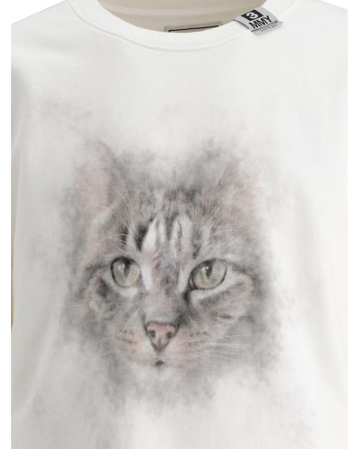 Maison Mihara Yasuhiro White Cat Printed Sweatshirt for men