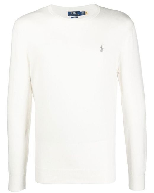 Polo Ralph Lauren White Polo Pony Long-sleeve Sweatshirt for men