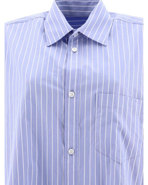 Balenciaga Blue Striped Oversize Shirt