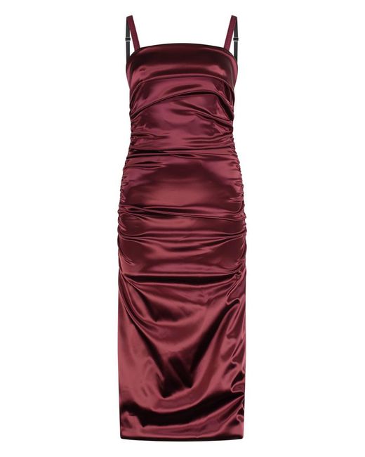 Dolce & Gabbana Red Satin Dress