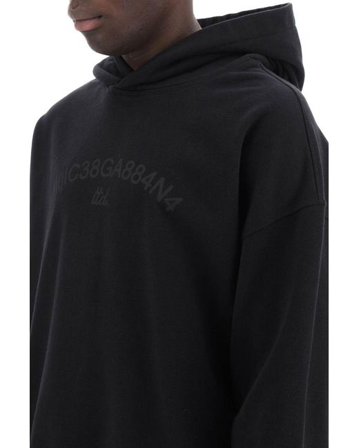 Dolce & Gabbana Blue Hooded Sweatshirt With Logo Print for men