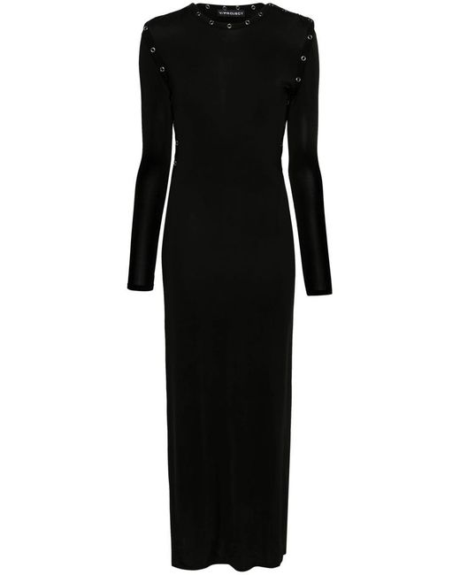 Y. Project Black Long Dress With Removable Sleeves