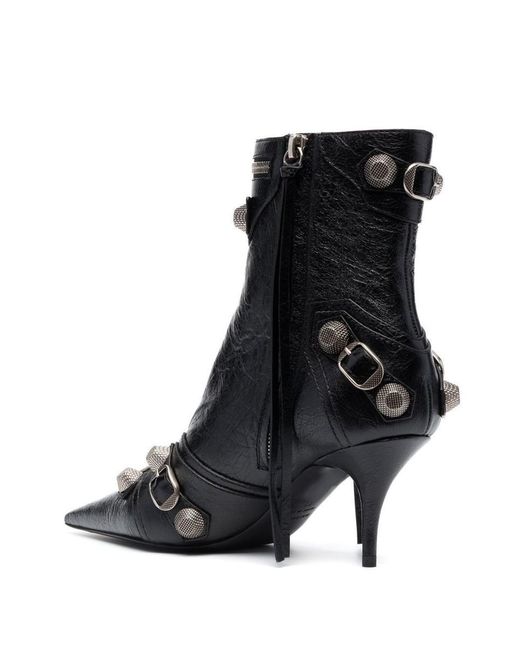 Balenciaga Black Cagole Buckle-detail 70mm Ankle Boots
