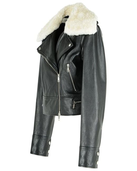 Sportmax Black 'Toscana' Leather Jacket