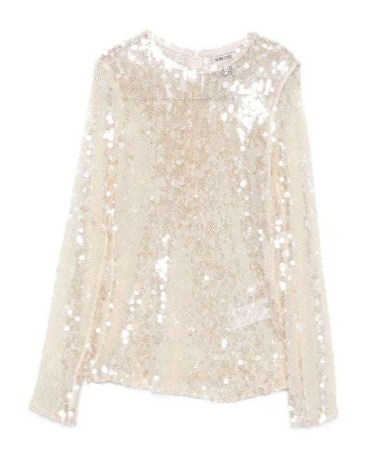 Semicouture Natural Sweaters White