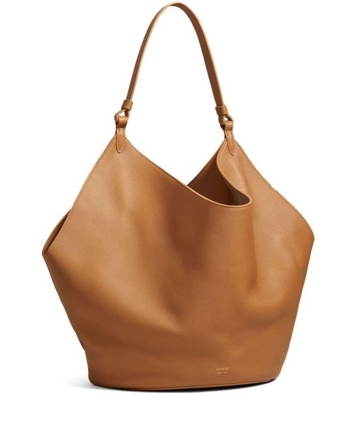 Khaite Brown Lotus Medium Leather Handbag