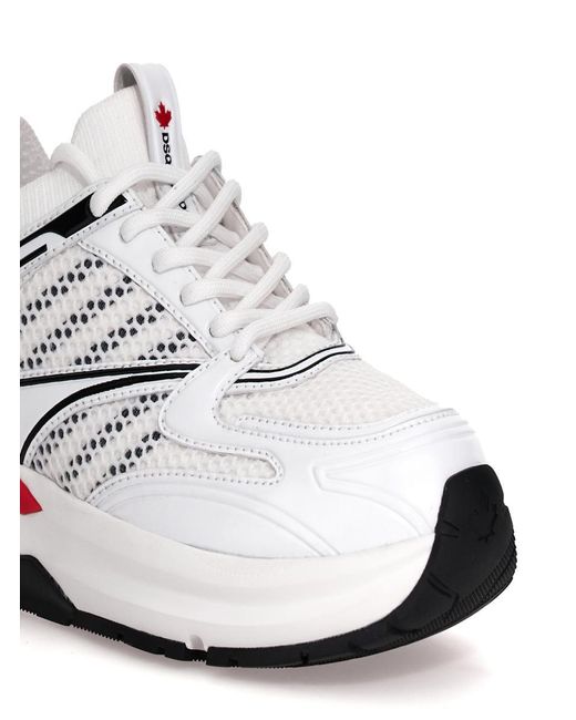 DSquared² White Dash And Low Top Sneakers With 1964 Logo for men