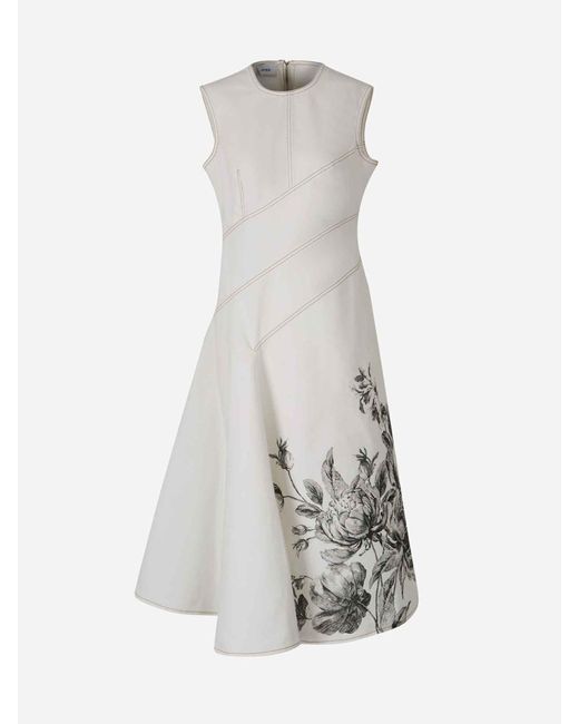 Erdem White Denim Midi Dress