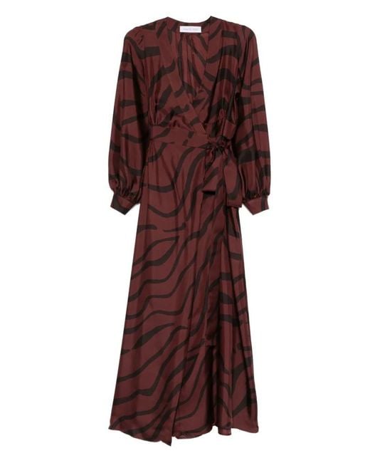 Raquel Diniz Purple Zebra-Print Wrap Dress