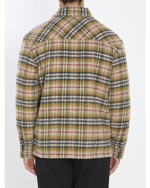 Burberry Gray Check Overshirt for men