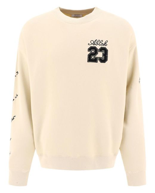 Off-White c/o Virgil Abloh Natural Off- "23 Logo Skate" Sweatshirt for men