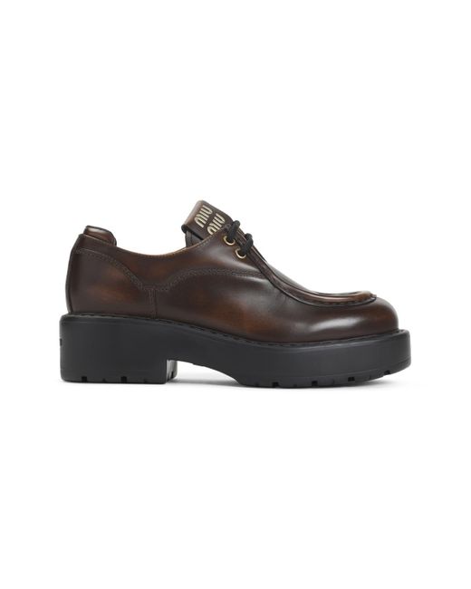 Miu Miu Brown Laced Shoes