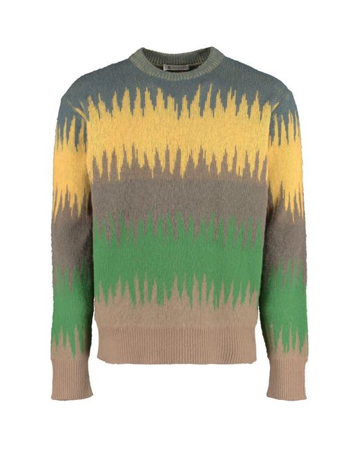Piacenza Cashmere Green Crew-neck Wool Sweater for men