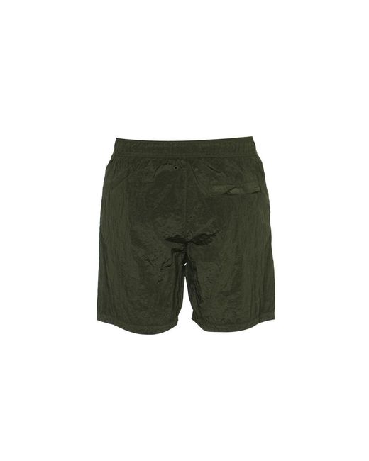 Stone Island Green Logo Patch Shorts for men