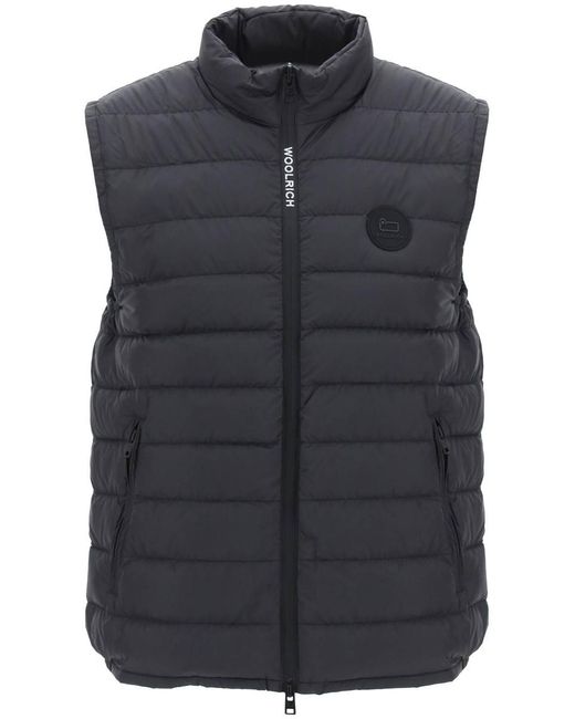 Woolrich Black Sundance Puffer Vest for men