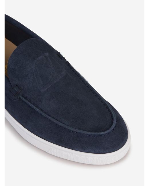 Christian Louboutin Blue Leather Slip-on Sneakers for men