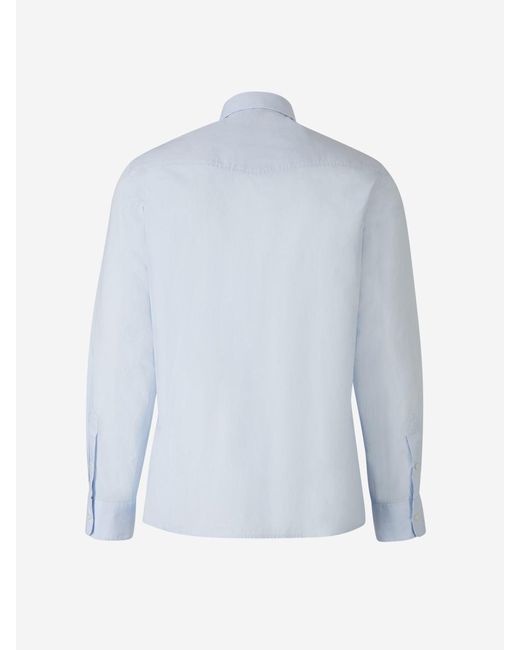 Officine Generale Blue Plain Cotton Shirt for men