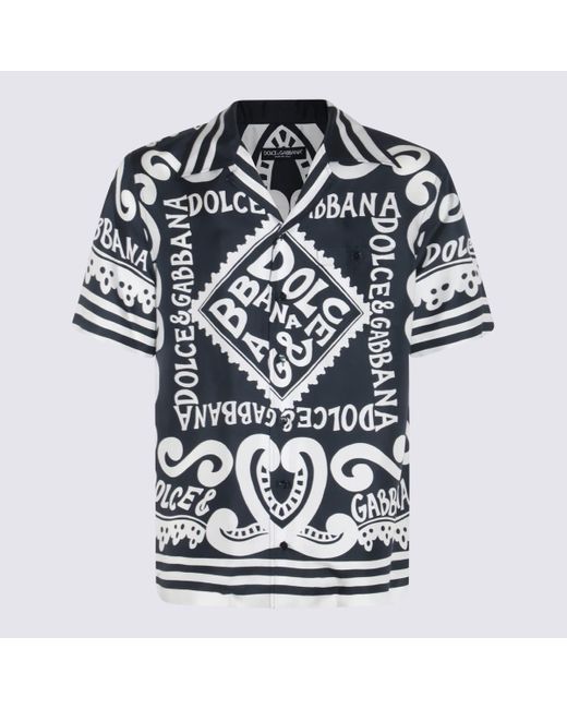 Dolce & Gabbana Black And Silk Shirt for men