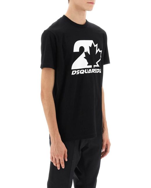 DSquared² Black Cool Fit Printed T-Shirt for men