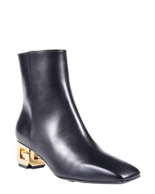 Givenchy Black Quilted Leather G Cube Boots