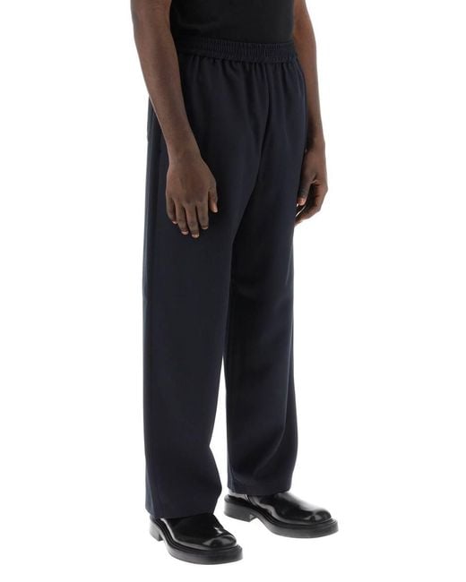 Acne Blue Loose Pants With Elastic Waistband for men