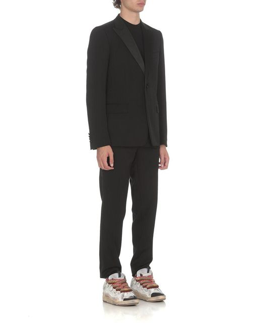 Lanvin Black Single-breasted Wool Tuxedo Jacket for men