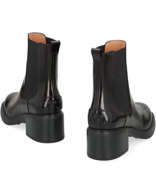 Tod's Black Leather Ankle Boots