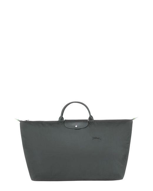 Longchamp Gray 'M Le Pliage' Tote Bag With Embossed Logo
