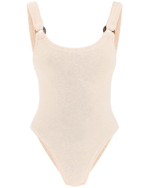 Hunza G Synthetic . Domino Swim Swimsuit in Beige (Natural) | Lyst
