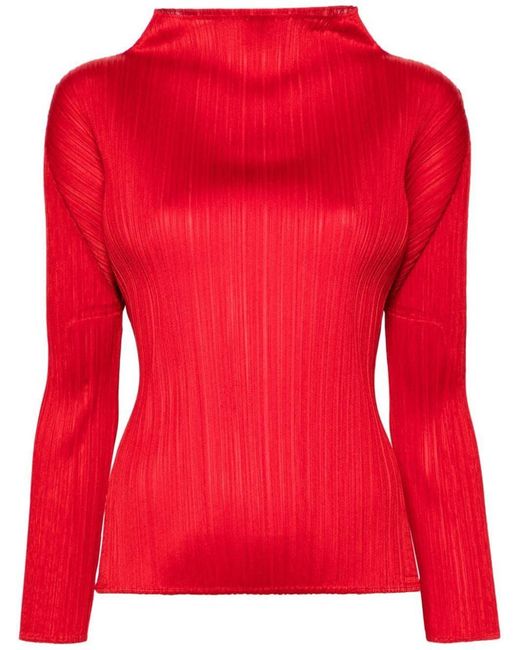 Pleats Please Issey Miyake Red New Colorful Basics 3 Sweater
