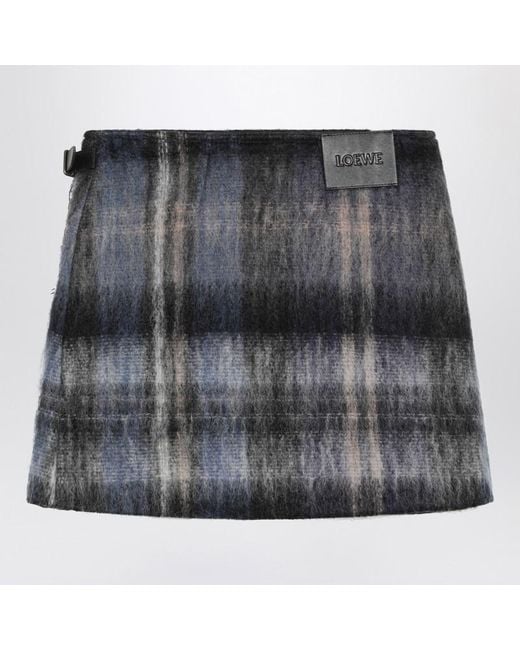 Loewe Black Checked Mini Skirt