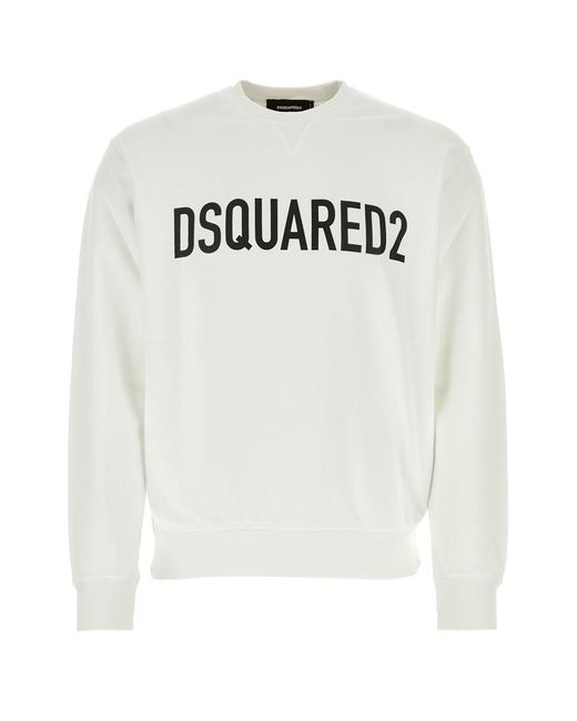 DSquared² Gray Logo Printed Crewneck Sweatshirt for men