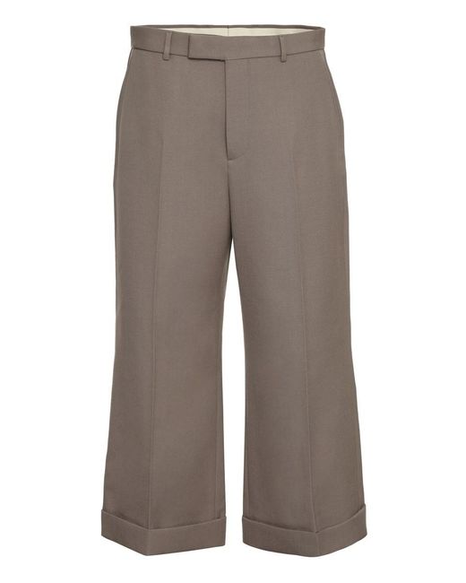 Gucci Gray Wool Gabardine Trousers for men
