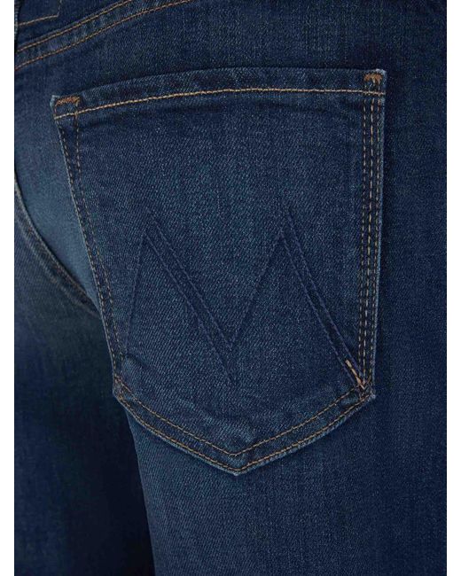 Mother Blue Straight Cotton Jeans