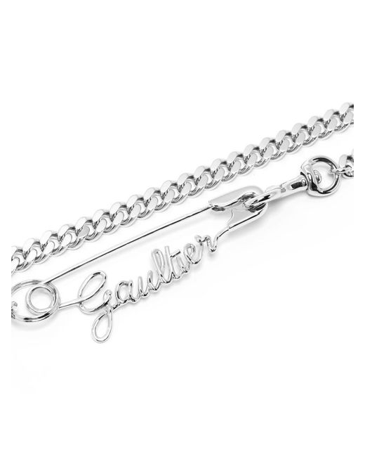 Jean Paul Gaultier White Gaultier Safety Pin Removable Necklace