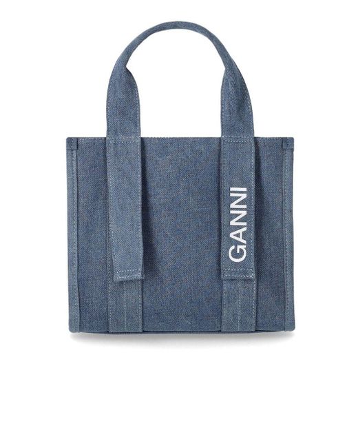 Ganni Blue Tech Denim Handbag