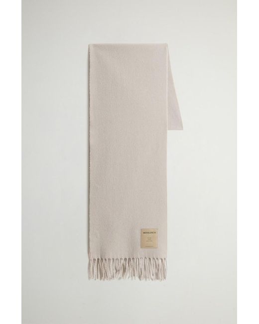 Woolrich White Patch Scarf for men