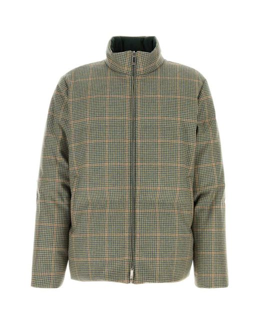 Thom Browne Green Reversible Funnel Neck Down Jacket for men