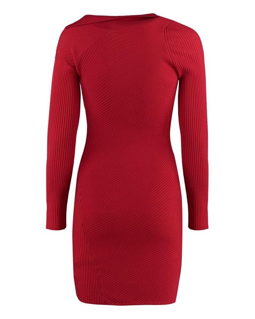 Jacquemus Red Le Robe Maille Colin Knitted Dress