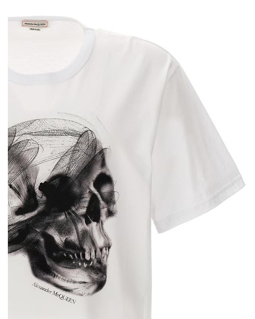 Alexander McQueen White Skull T-shirt for men