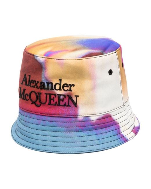 Alexander McQueen Blue Floral Print Bucket Hat for men