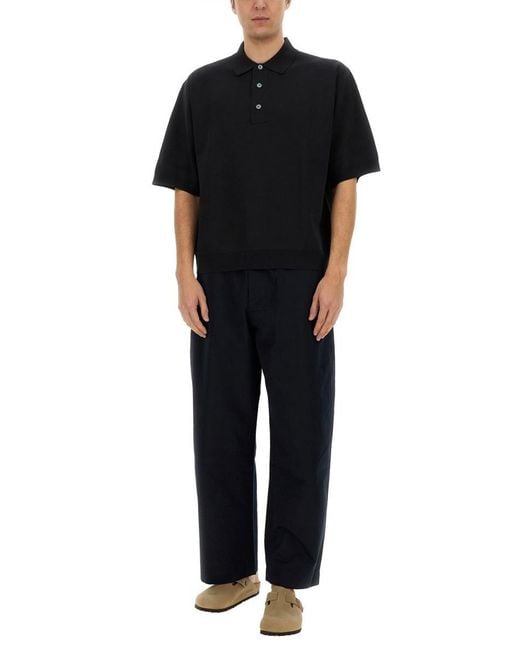 Studio Nicholson Black Knitted Polo for men