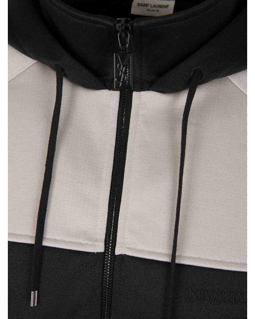 Saint Laurent Black Bicolor Hooded Sweatshirt for men