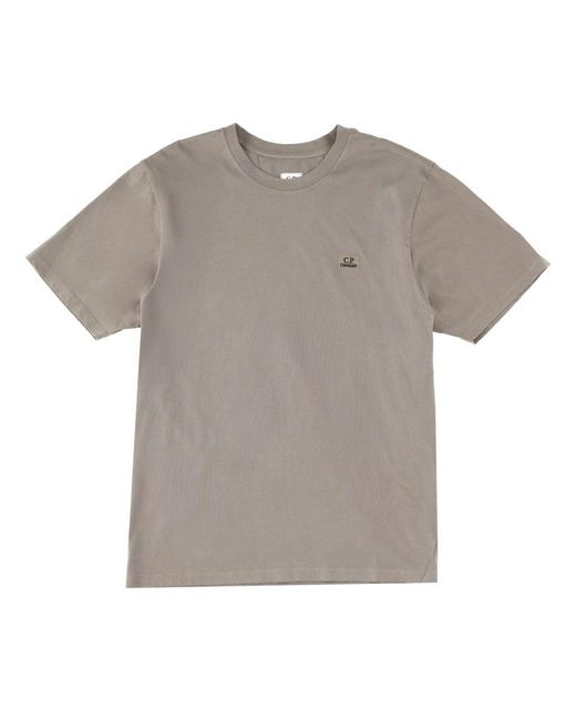 C P Company Gray T-Shirt With Logo for men