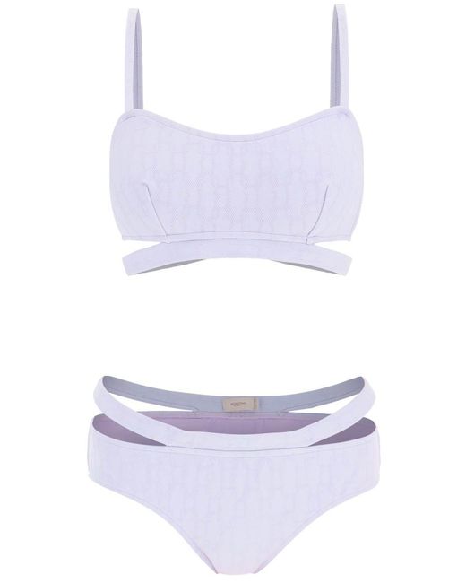 Agnona Purple Chain Logo Set Bikini