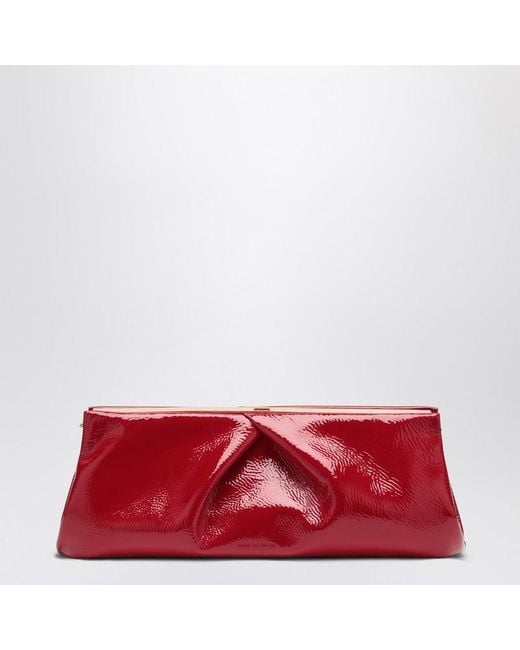 Dries Van Noten Red Large Patent Clutch Bag