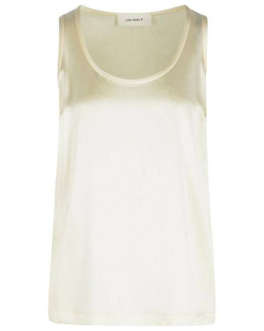 Lisa Yang Natural 'Scoop' Ivory Silk Tank Top