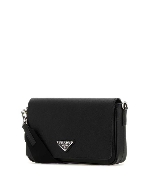 Prada Black Leather Crossbody Bag for men
