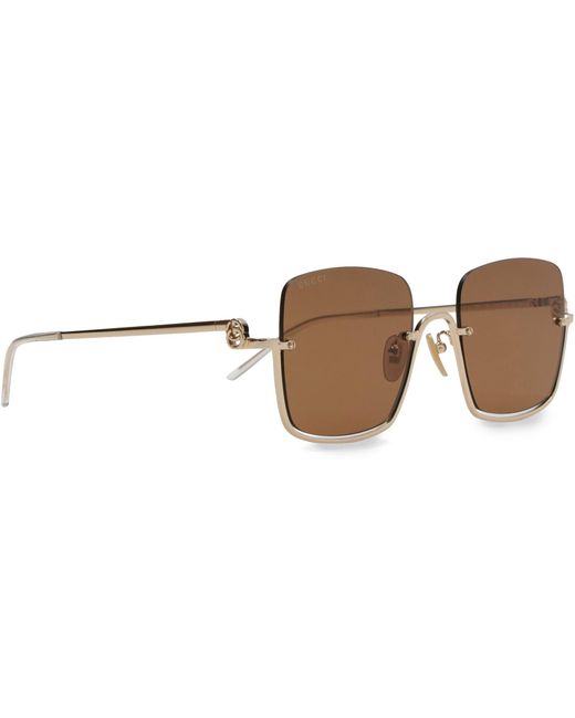 Gucci White Square-frame Sunglasses